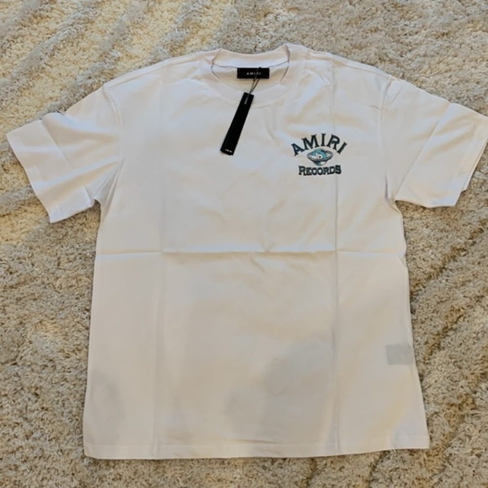 Amiri Records AM Sounds White T-Shirt Mens Size Large